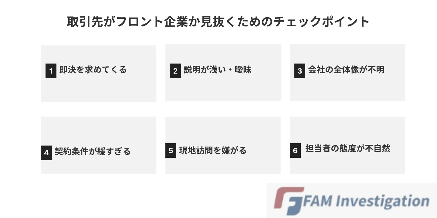 取引先がフロント企業か見抜くチェックポイント