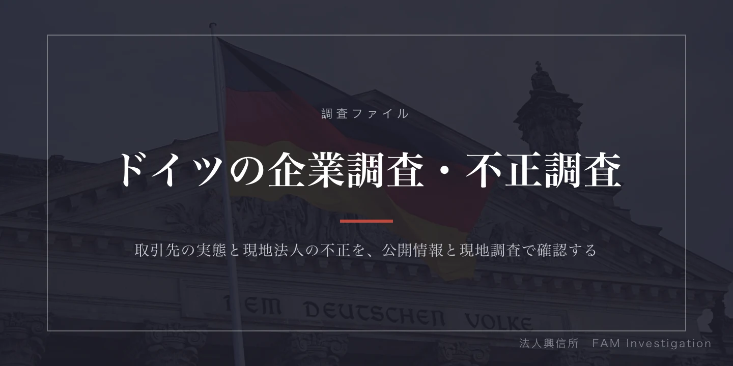 ドイツ企業の調査｜公開情報で分かる範囲と現地法人の不正調査